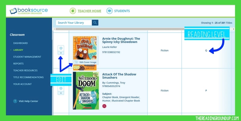 Classroom Booksource book list for classroom library organization by The Reading Roundup The Ultimate Tool for Classroom Library Organization 4