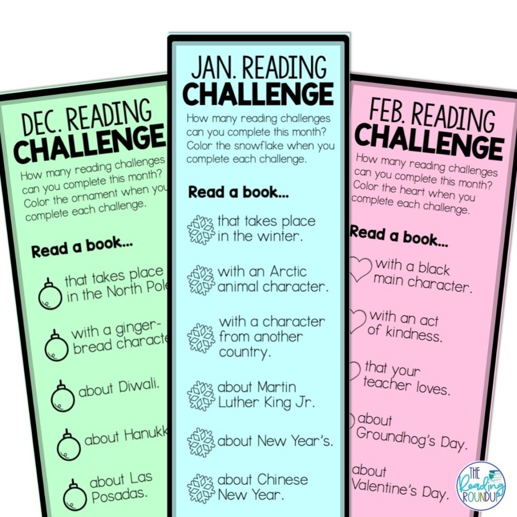 Winter Reading Challenge Bookmarks