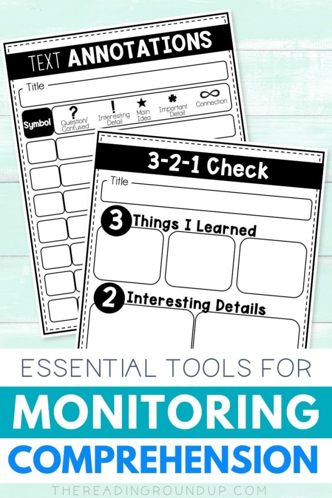 Monitoring Comprehension strategy graphic organizers pin