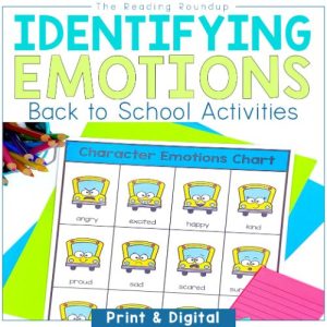 Back to School Identifying Character Emotions Activities