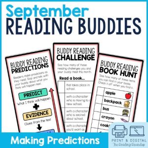 Back to School Reading Buddies Activities for Making Predictions