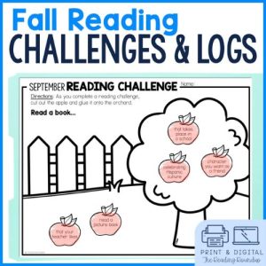 Fall Monthly Independent Reading Challenges